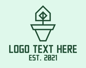 Seedling - Geometric House Plant logo design