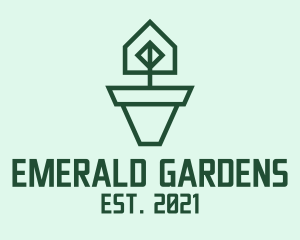 Geometric House Plant  logo design