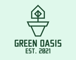 Geometric House Plant  logo design