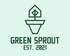 Geometric House Plant  logo design