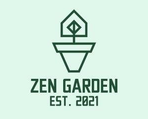 Geometric House Plant  logo design