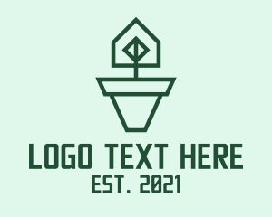 Plant Shop - Geometric House Plant logo design