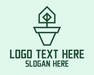 Geometric House Plant  Logo