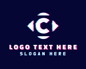 Glitch - Futuristic Letter C Gaming logo design