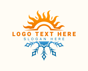 Cooling - Sun Snowflake Hvac logo design