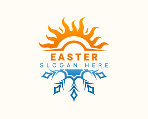 Heat - Sun Snowflake Hvac logo design