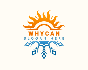 Flame - Sun Snowflake Hvac logo design