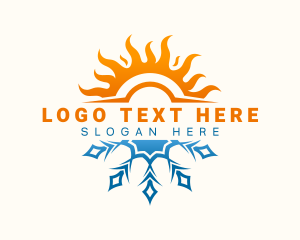 Hot - Sun Snowflake Hvac logo design