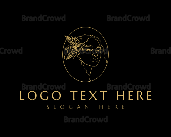Gold Flower Beauty Logo