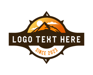 Badge - Mountain Camping Compass logo design