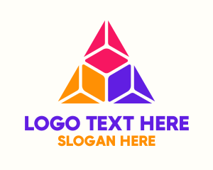 Triangle - Pyramid Cube Gaming logo design