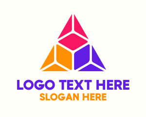 Tricolor - Pyramid Cube Gaming logo design