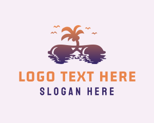 Island - Travel Beach Sunglasses logo design