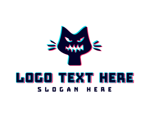 Anaglyph - Glitch Animal Cat logo design