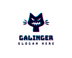 Dj - Glitch Animal Cat logo design