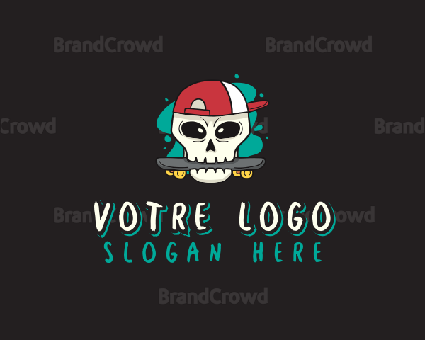 Graffiti Skater Skull Logo