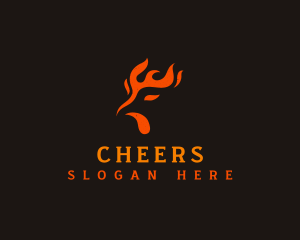 Spicy - Flaming Chicken Fire logo design