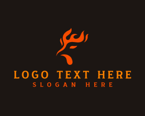 Barbecue - Flaming Chicken Fire logo design