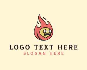 Angry Fire Flame logo design