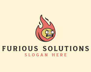 Angry - Angry Fire Flame logo design