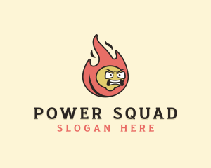 Angry Fire Flame logo design