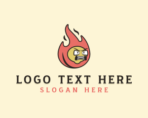 Team - Angry Fire Flame logo design
