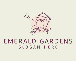 Water Can Flower Gardening logo design