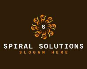 Hypnotic Modern Swirl logo design