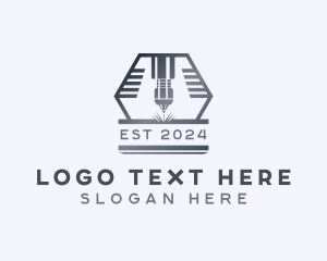 Mechanical - Laser Lathe Machinery logo design