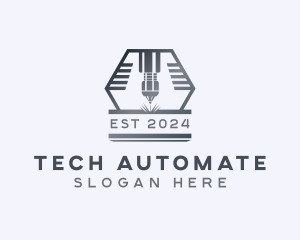 Automation - Laser Lathe Machinery logo design