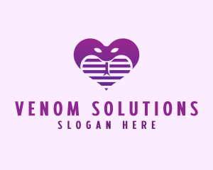 Venom - Cobra Snake Heart logo design