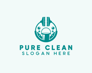 Cleaning Mop Housekeeping logo design