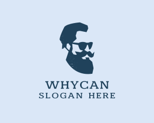 Scissors - Sunglasses Beard Man logo design
