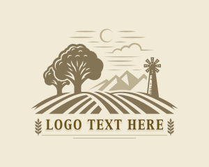 Vintage - Windmill Farm Field logo design