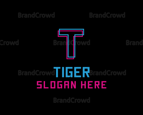 Digital Neon Tech Logo