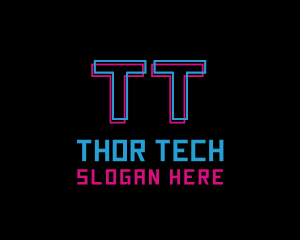 Digital Neon Tech logo design