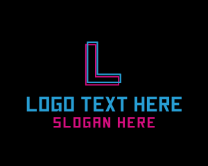 Digital Neon Tech Logo