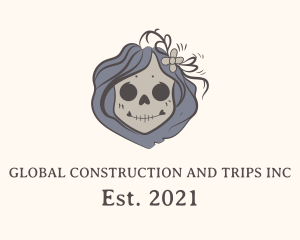 Halloween - Skull Calavera Girl logo design