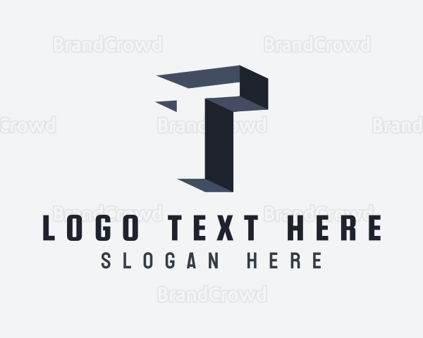 Isometric Letter T Logo