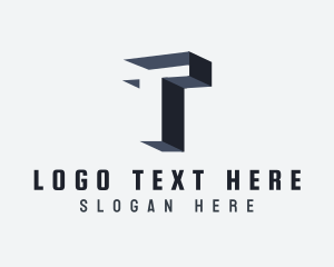 Isometric Letter T logo design