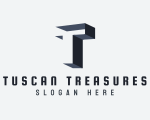 Isometric Letter T logo design