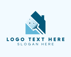 Apartment - Home Cleaning Mop logo design
