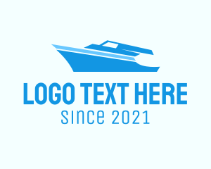 Cruise Boat - Blue Sailing Yacht logo design