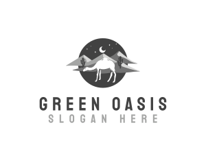 Camel Oasis Desert logo design