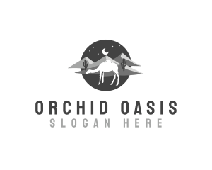 Camel Oasis Desert logo design