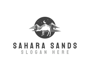 Sahara - Camel Oasis Desert logo design