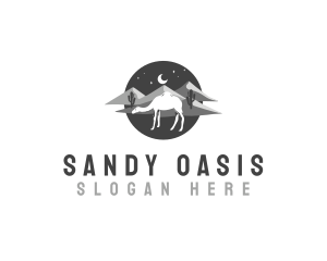 Camel Oasis Desert logo design