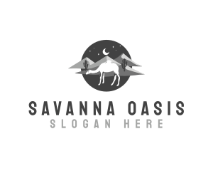 Camel Oasis Desert logo design