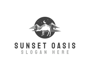 Camel Oasis Desert logo design