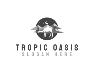 Camel Oasis Desert logo design